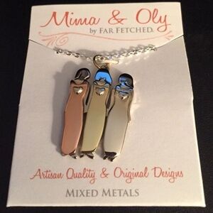Mima & Oly Three Sister Girlfriend Friendship Necklace